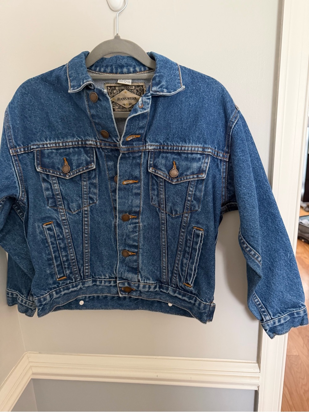 Classic Blue Kids Denim Jacket with Button-Front with Novelty Mickey Size 10